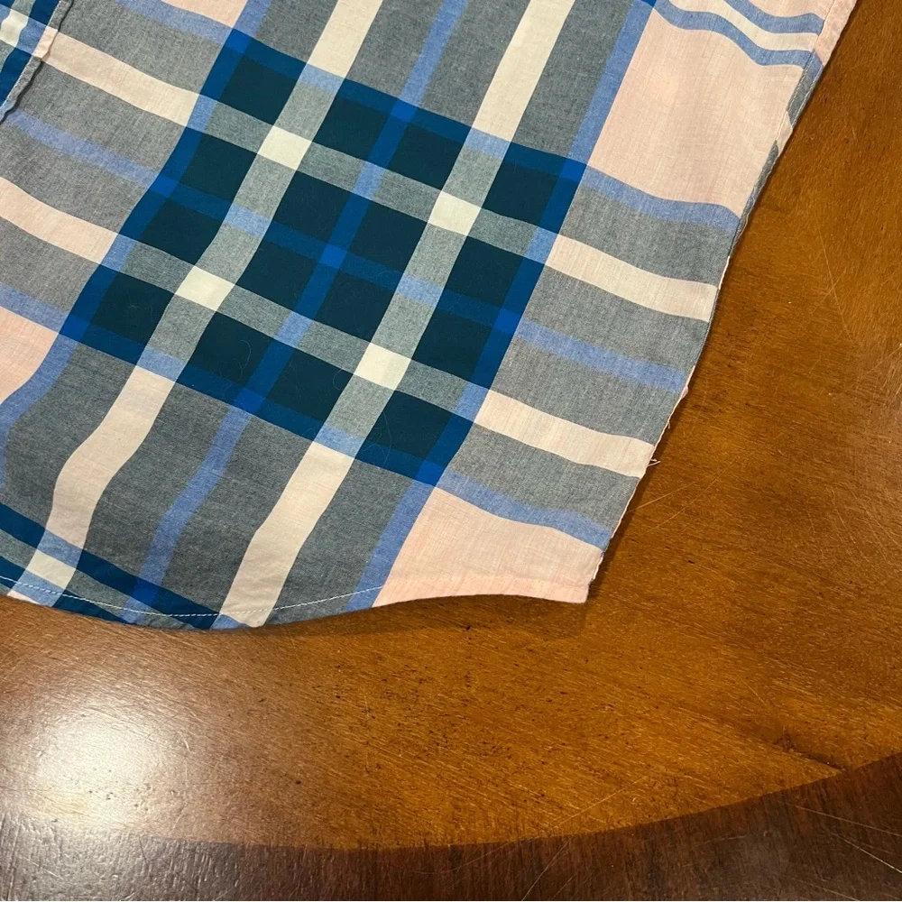 J.Crew Men’s Classic Fit Short-Sleeve Secret Wash Button‎ Up Shirt Pink Plaid